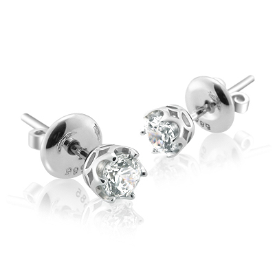 Maad Bridal Frise 0.2ct Solitaire Earring 18k_WG