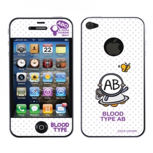 스킨플레이어 iPhone 4G 혈액형 ABO 타입 BT-03-AB형 디자인 스킨