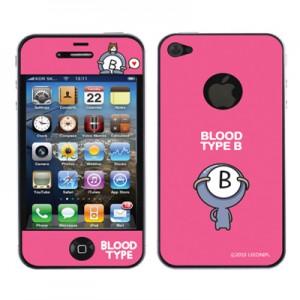 스킨플레이어 iPhone 4G 혈액형 ABO 타입 BT-01-B형 디자인 스킨