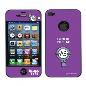 스킨플레이어 iPhone 4G 혈액형 ABO 타입 BT-01-AB형 디자인 스킨