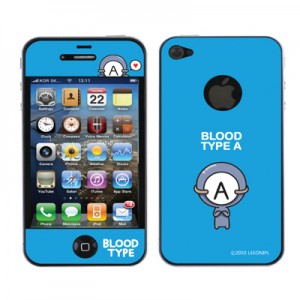 스킨플레이어 iPhone 4G 혈액형 ABO 타입 BT-01-A형 디자인 스킨