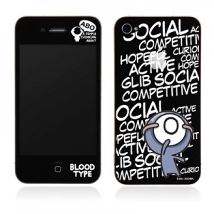 스킨플레이어 Design Jacket iPhone 4G 혈액형-BT-02-O 디자인 필름