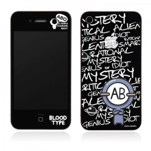 스킨플레이어 Design Jacket iPhone 4G 혈액형-BT-02-AB 디자인 필름