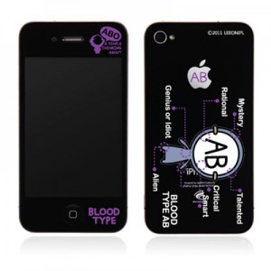 스킨플레이어 Design Jacket iPhone 4G 혈액형-BT-01-AB 디자인 필름