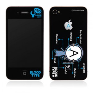 스킨플레이어 Design Jacket iPhone 4G 혈액형-BT-01-A 디자인 필름