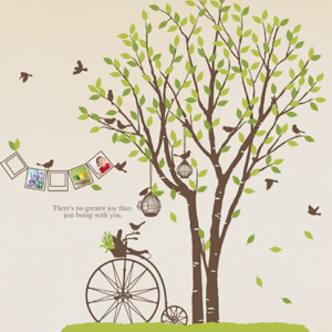그래픽스티커~ 나무와 자전거(G)