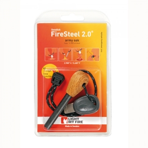 [라이트마이파이어] 스웨덴 불꽃점화금속 FireSteel 2.0 Army형-오크나무 파이어스타터
