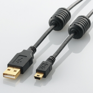 [엘레컴] U2C-MF05/10/20/30/50BK 페라이트코어 USB2.0 A-미니B 케이블