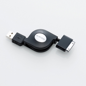 [엘레컴] USB-IRL15BK 아이팟 싱크 충전 USB 리코일 케이블