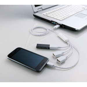 [엘레컴] U2H-MB410BBK/WH 네발낙지 3세대 USB허브 for 스마트폰