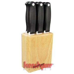 [커쇼 Kershaw] 나이프 7피스 스테이크 나이프 세트 [9922-7] 9900 Series Steak Knife Set w/Block, 7 Pcs, CoPolymer Handle