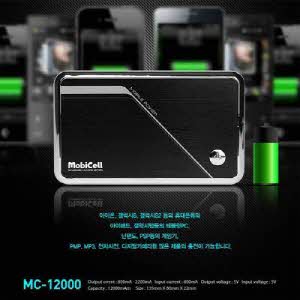 [한국미디어] 휴대용 야외전원 모비셀-12000 mAh 고용량 보조배터리 MC-12000