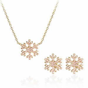 Snow 눈의 꽃 Set 14k pink zircon