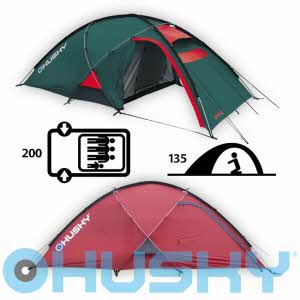 [허스키 HUSKY] Felen 3-4인용 Tent Extreme - Felen 3-4 Green/Red