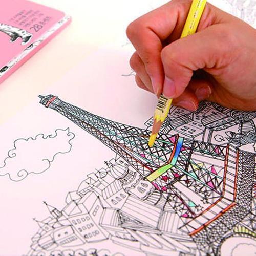 컬러링페이퍼 유럽여행 색칠공부 컬러링북+3d퍼즐 어린이집 유치원 초등 크리스마스선물 단체선물