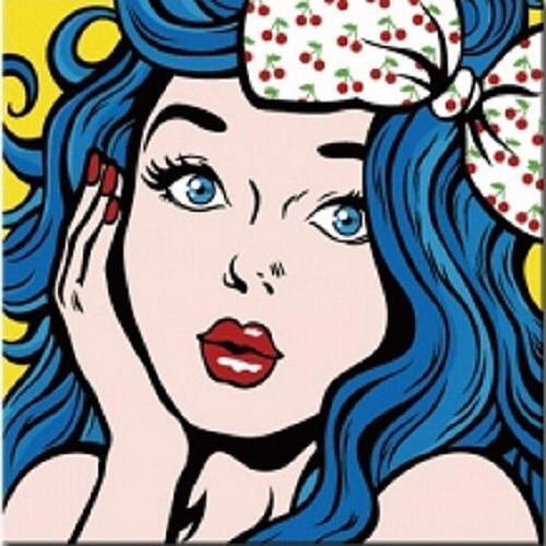 아이윙스 피포페인팅 P102 팝아트 파란머리의소녀 DIY명화그리기 셀프페인팅