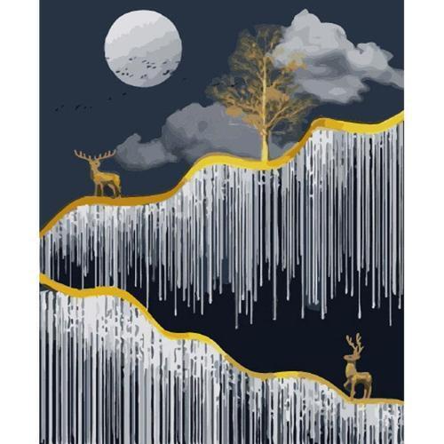 피포페인팅 pipo-32 사슴과 나무 diy명화그리기 그림그리기
