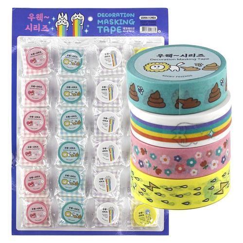 아이윙스 1500 쿠키 우웩시리즈 데코레이션 마스킹테이프 어린이 단체선물 (24개입)