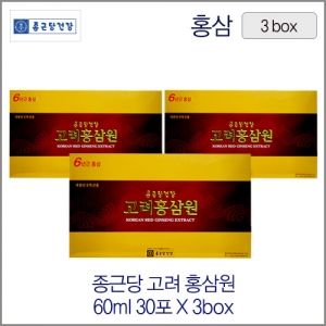 종근당건강 고려홍삼원(6년근홍삼) 60mlX30포 3box