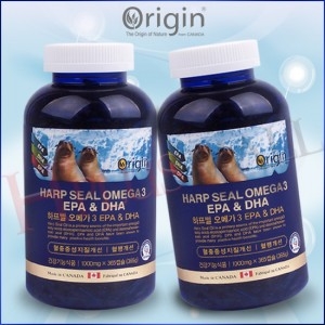 오리진 하프씰 오메가3 EPA&DHA 1000mg x 365캡슐 x 2병