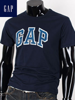 GAP 갭 남녀공용 라운드 반팔티셔츠 - 네이비/블루 패치