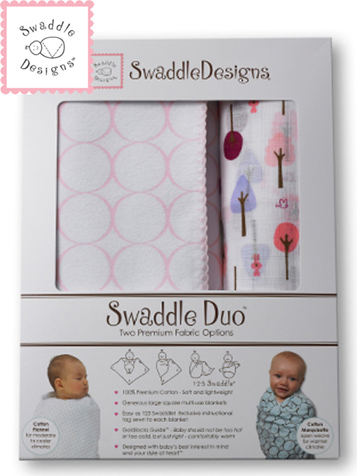 Swaddle Design 스와들디자인 SD 듀오 선물세트 2종 아기 속싸개 - 파스텔핑크/나무