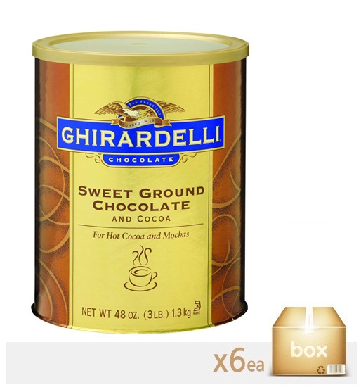 [기라델리]스위트 그라운드 초콜릿 & 코코아 파우더 1박스(1.36Kg x 6개)